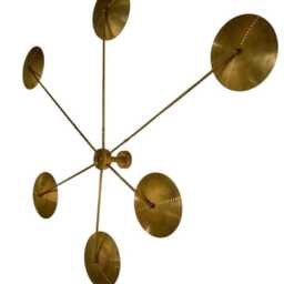 1950 Mid Brass Antique Wall Lamp - Italian Stilnovo Kalmar Sputnik Light Sculpture Fixture Ceiling Lamp - thumbnail 4