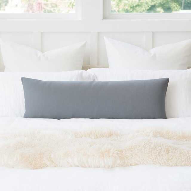 Solid Gray Long Maternity Pregnancy Durable Body Pillow Cover - image 1