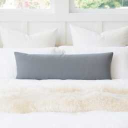 Solid Gray Long Maternity Pregnancy Durable Body Pillow Cover - thumbnail 1