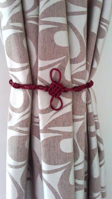 Celtic Knot Curtain Tiebacks Silky Polyester Cord, Set Of Two - image 1