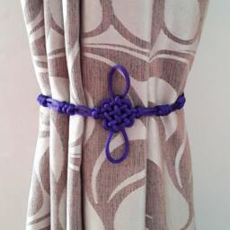 Celtic Knot Curtain Tiebacks Silky Polyester Cord, Set Of Two - thumbnail 3