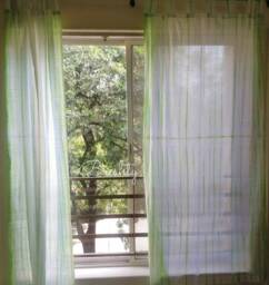 Two Spring Summer Lime Green Boho Curtain Panels, Bohemian Coastal Beach Curtains, Breezy Nursery Decor - thumbnail 1