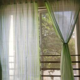 Two Spring Summer Lime Green Boho Curtain Panels, Bohemian Coastal Beach Curtains, Breezy Nursery Decor - thumbnail 2