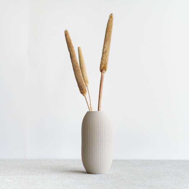 White Minimalist Wooden Vase Faro - Perfect For Dried Flowers - image 1