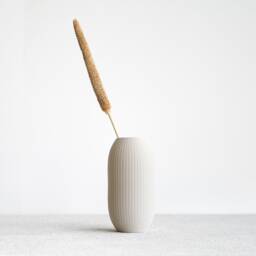 White Minimalist Wooden Vase Faro - Perfect For Dried Flowers - thumbnail 2