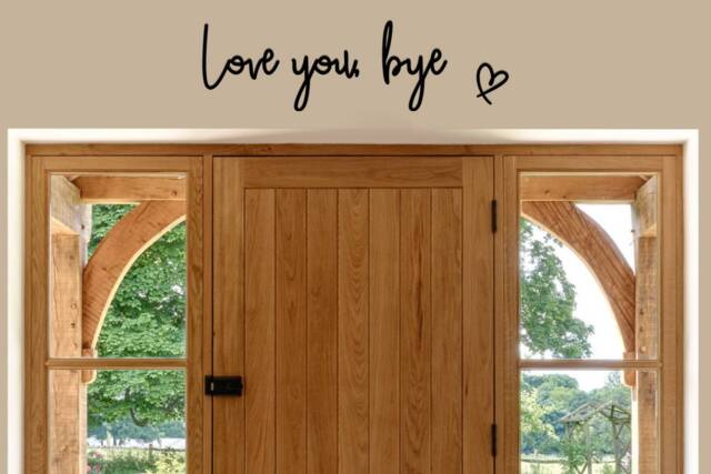 Love You, Bye With A Heart Wooden Wall Quote - image 1