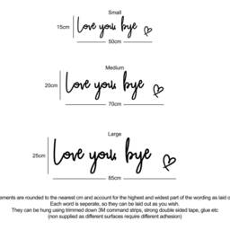 Love You, Bye With A Heart Wooden Wall Quote - thumbnail 3