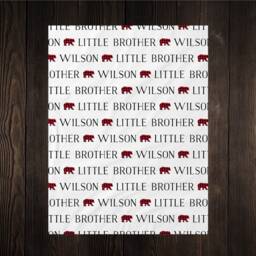 Little Brother Personalized Swaddle Blanket, Baby Name Birth Announcement Boy Blanket Hospital - thumbnail 2