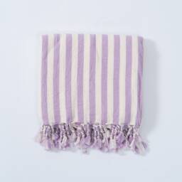 Lilac Linen Cotton Towel, Luxury Bath Towel Set, Striped Throw Blanket, Table Cloth, Turkish Bridesmaid Gift - thumbnail 2