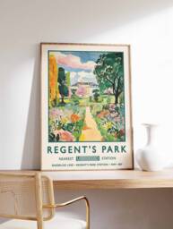 Regent's Park London Print, William Morris Poster, Botanical Gardens Vintage Wall Art, Floral A1/A2/A3/A4 - thumbnail 1