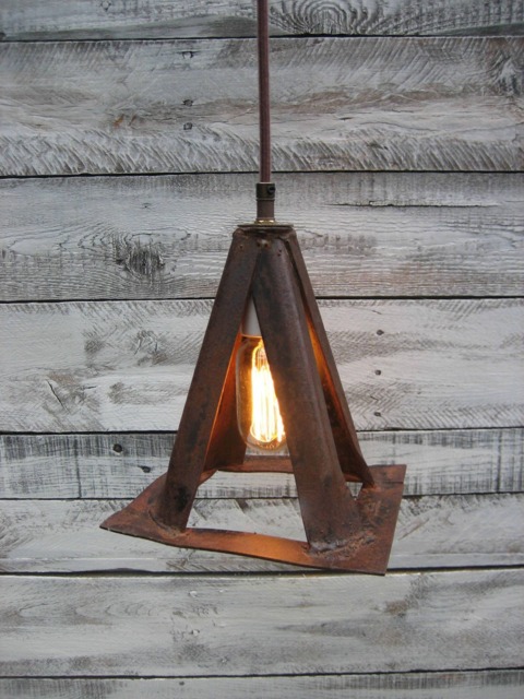 Set Of Three Vintage Jack Stand Pendant Lights - image 1