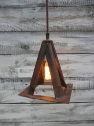 Set Of Three Vintage Jack Stand Pendant Lights