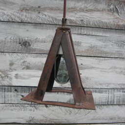 Set Of Three Vintage Jack Stand Pendant Lights - thumbnail 2