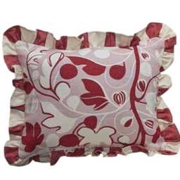 Handprinted Linen Lumbar Cushion Jessie De Sallis Figs, Ian Mankin Ruffle - thumbnail 3