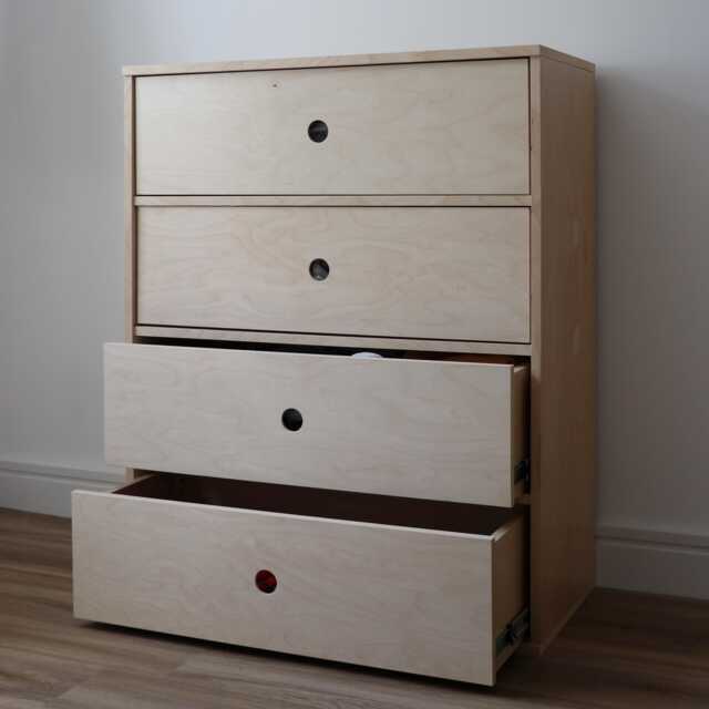 L??da 4 Drawer Chest Of Drawers - Birch Plywood Furniture Bedroom - image 1