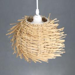 "Handwoven Rattan Pendant Light, Bird Nest Ceiling Decor Lighting Fixture, Width 9.4""x6.6" - thumbnail 3