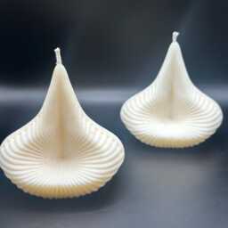 Spiral Pyramid Soy Wax Candle - Geometric Modern Home Decor, Sculptural Minimalist - thumbnail 4