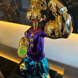 Popeye Sculpture Chrome Finish, Modern Pop Art - thumbnail 2