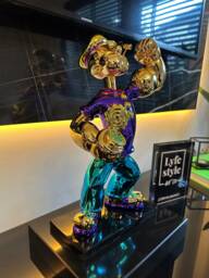 Popeye Sculpture Chrome Finish, Modern Pop Art