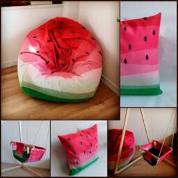 Pillow, Pillow Cover, Cushion Cover, Decorative Pillow, Watermelon Print, Food Print, Design Fabric, Unique Design, Unique Gift, 16x16 - thumbnail 4