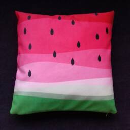 Pillow, Pillow Cover, Cushion Cover, Decorative Pillow, Watermelon Print, Food Print, Design Fabric, Unique Design, Unique Gift, 16x16 - thumbnail 2