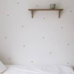 Grey Polka Dots Fabric Wall Stickers. Removable & Reusable - thumbnail 2