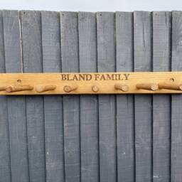 Personalised Welly Wellington Wellies Wooden Rack Boot Holder Wall Mounted-Waxed - thumbnail 3