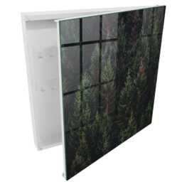 Green Forest Wall Mounted Key Cabinet, Box For Home, Painterly Nature, Nature Lovers - thumbnail 2