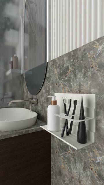 Easy Install Bathroom Shelves Set - Glue On Accessories - image 1