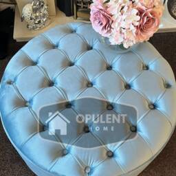 Round Chesterfield Plush Velvet Coffee Table With 30 Inches Diameter & 15 Height - thumbnail 2