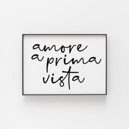 Amore A Prima Vista Print - Italian Love Quote Wall Art, Romantic Minimalist Poster, Wedding Or Anniversary Gift, Valentine's Day D??cor - thumbnail 1