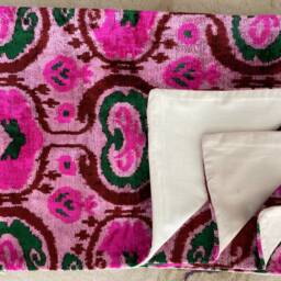 16x24 Ikat Velvet Pillow Cover, Handmade Cushion, Decorative Throw Pillow, Boho Cushion Turkish Home Decor - thumbnail 4