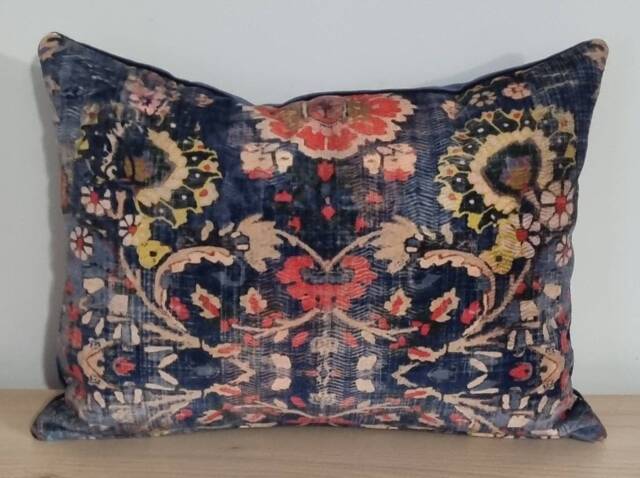 Linwood Omega Prints Genie Blue & Velvet Cushion Cover 33x42 cm - image 1