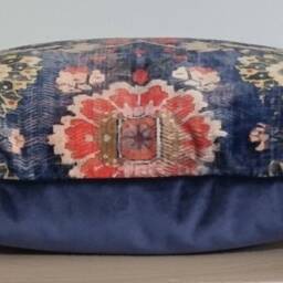 Linwood Omega Prints Genie Blue & Velvet Cushion Cover 33x42 cm - thumbnail 2