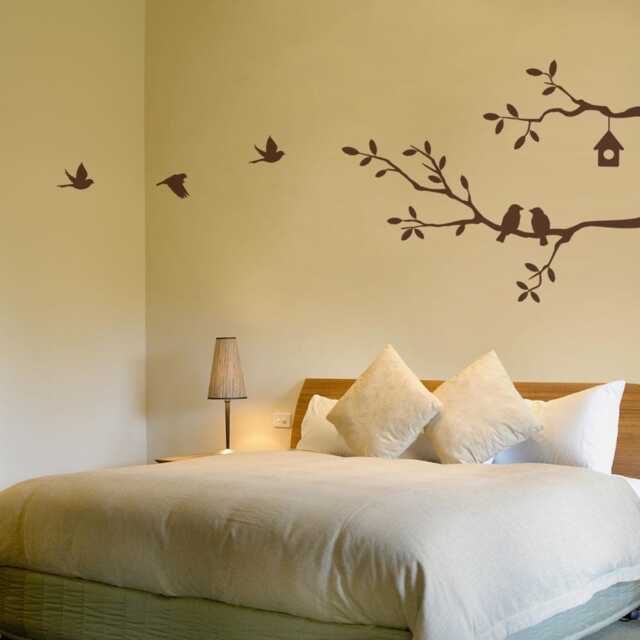 Birds On Branch Wall Decal Nature Inspired Vinyl Sticker - image 1