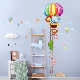 Decowall Animal Growth Chart Wall Art Prints - Hot Air Balloon Height Stickers For Kids Room Or Nursery Decor - Sg2-1606 - thumbnail 3