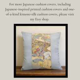 Embroidered Crane Cushion Pink Teal Japanese Silk & Velvet Pillow Cover 16x16 - thumbnail 4