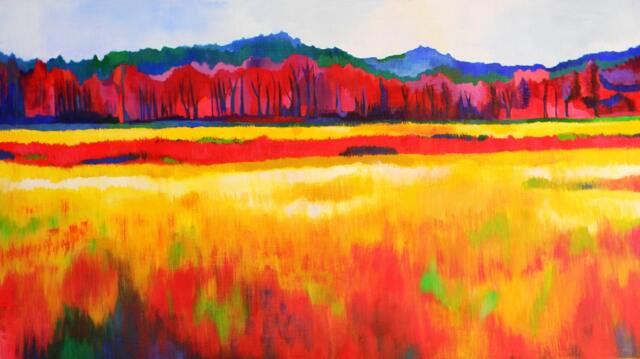 "Colorful Montana Landscape Print With Matte 16"" X 20"
