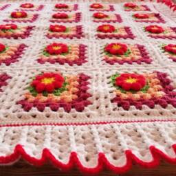 Coming Home Gift. Crochet Baby Flower Hat & Matching Blanket For Stroller, Bassinet Or Crib With 3D Flower. Perfect For Shower - thumbnail 2