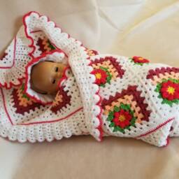 Coming Home Gift. Crochet Baby Flower Hat & Matching Blanket For Stroller, Bassinet Or Crib With 3D Flower. Perfect For Shower - thumbnail 4