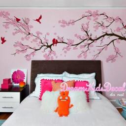 Floral Wall Decals Baby Girl Nursery Living Room Murals Interior Design Wall Decor-Cherry Blossom Decal-Dk220 - thumbnail 2