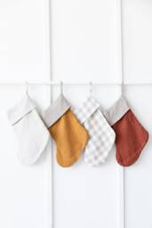 Christmas Linen Stockings. Natural Linen Handmade Stocking Gift For Chrismas. Zero Waste Decoration - thumbnail 1