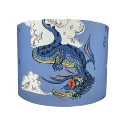 Dragon Lampshade For Ceiling & Table Lamps, Kids Blue Bedroom Drum Light Shade - thumbnail 3