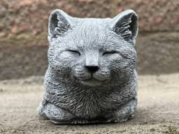 Cute Stone Sleeping Cat Concrete Statue Cat Garden Figure Memory Lying Kitten Sleeping Laying