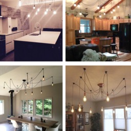 Rustic Wood Chandelier - Custom Finishes Led Edison Loft Cabin Lighting Warm Ceiling Lamps - thumbnail 3