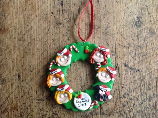 Christmas Decoration Wreath Personalised Family Handmade Tree Festive Keepsake Decor Festive - image 1