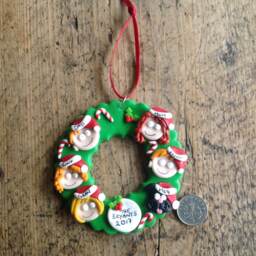 Christmas Decoration Wreath Personalised Family Handmade Tree Festive Keepsake Decor Festive - thumbnail 2