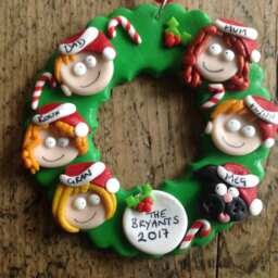 Christmas Decoration Wreath Personalised Family Handmade Tree Festive Keepsake Decor Festive - thumbnail 3
