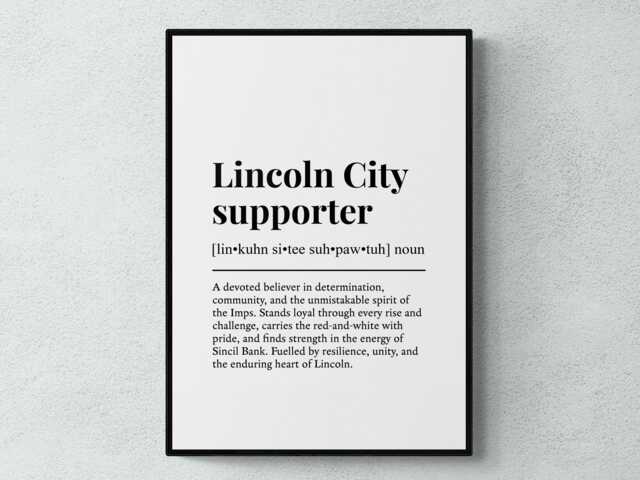 Lincoln City Supporter Funny Definition Sport Football Gift Wall Art Print - image 1