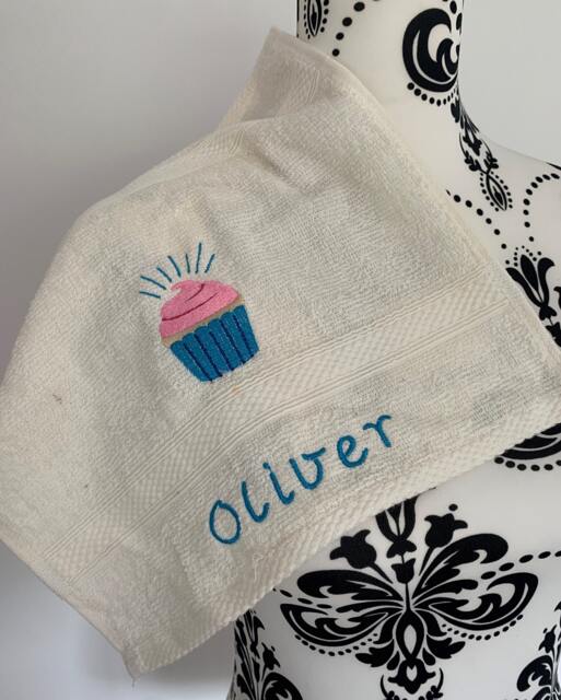 Cupcake Towel - Personalised Face Cloth/Hand Bath - image 1